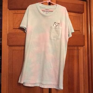 Mint tye-dye rip&dip shirt